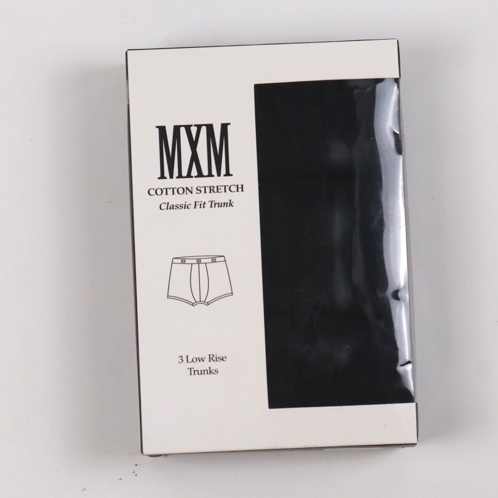 MXM Trunks 3 Pack Cotton Stretch Classic Fit Black Large NEW